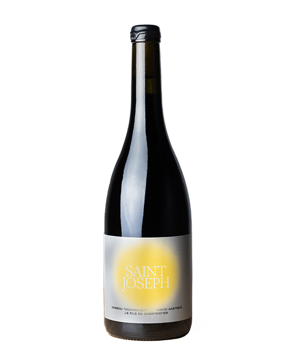 Bouteille de la cuvée de Saint Joseph le Fils du Charpentier de SImon Gastrein, dans le Rhône viticole