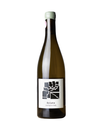 Bouteille de vin de la cuvée éclats du Vigneron Jean Baptiste Hardy, anciennement domaine de la Grange, installé à Mouzillon (Grand Cru Communal) en appellation Muscadet