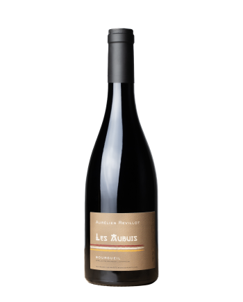 Bouteille de vin de la cuvée Les Aubuis d’Aurélien Revillot, vigneron en appellation Bourgueil, cabernet franc de Loire