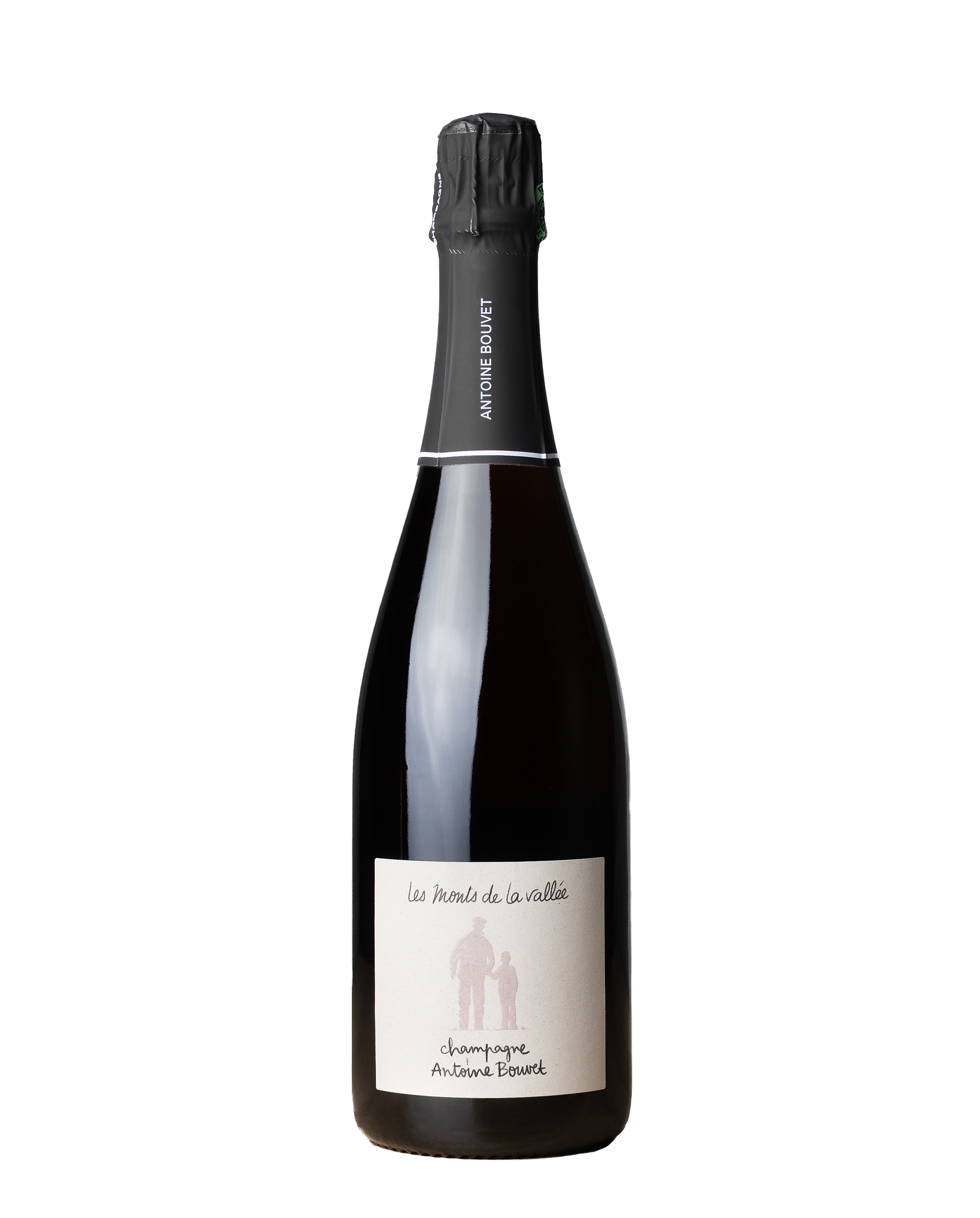 Bouteille de champagne rosé de la cuvée Mont de la Vallée d’Antoine Bouvet, champagne rosé sans sulfite ajouté