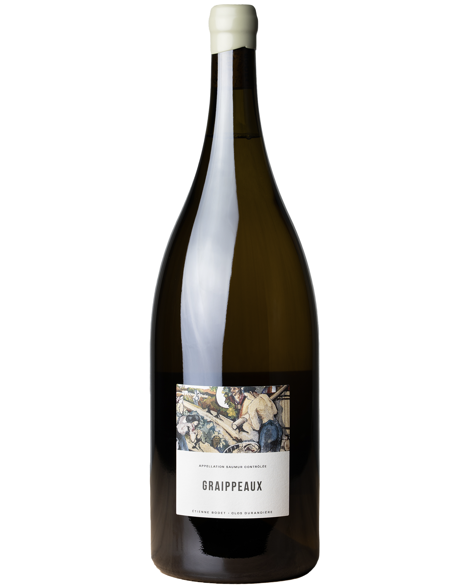 Magnum de la cuvée Les Graippeaux d’Etienne Bodet au Clos Durandiere, chenin sur craie tuffeau en appellation Saumur