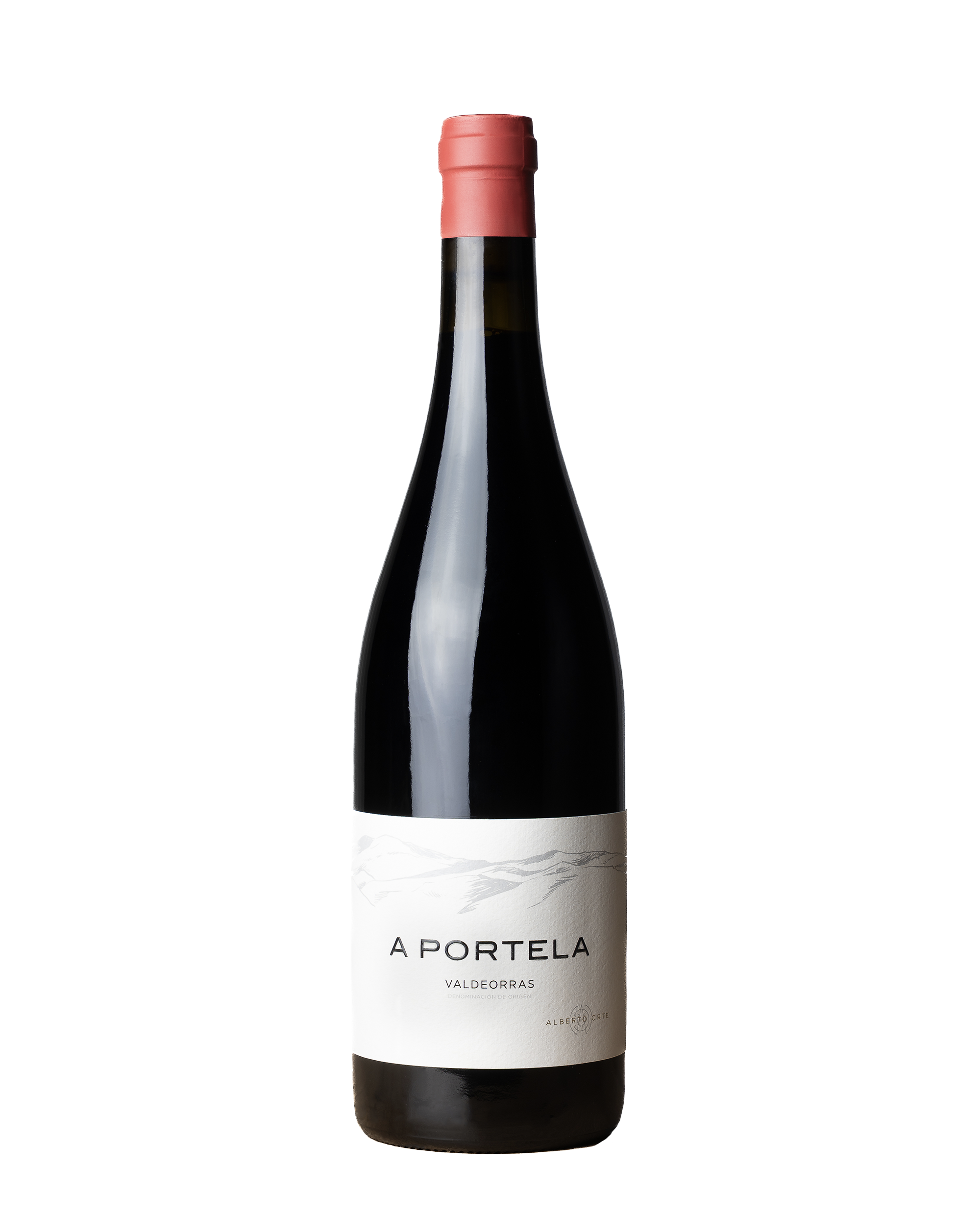 Bouteille de vin de la cuvée A Portela d’Alberto Orte, D.O Valdeorras, rare rouge de la région, vin espagnol, galice