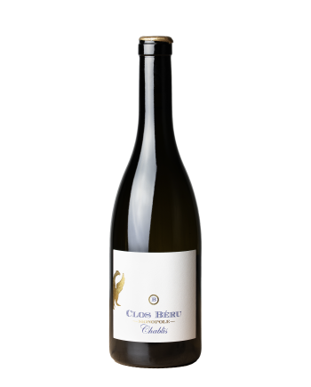 Bouteille de la cuvée Le Clos, monopole du Chateau de Béru, en appellation Chablis, par la vigneronne Athenais de Béru