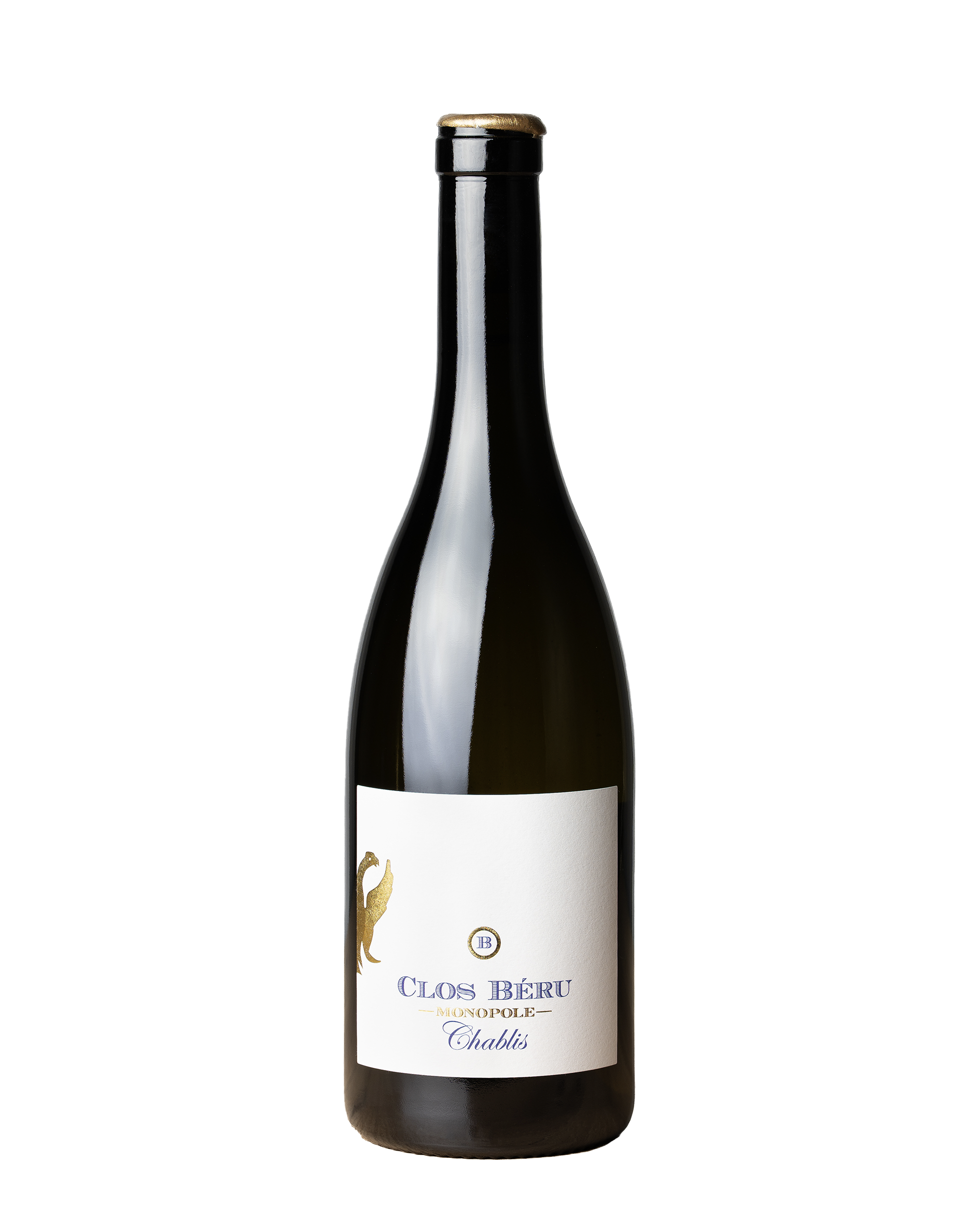 Bouteille de la cuvée Le Clos, monopole du Chateau de Béru, en appellation Chablis, par la vigneronne Athenais de Béru