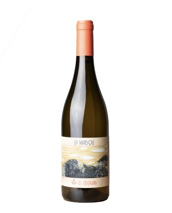 Bouteille de vin de la cuvée La Maïbou du domaine Les Abrigans, vignerons natures dans les Corbieres, en France