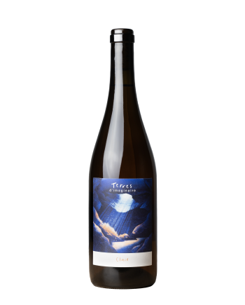 Bouteille de la cuvée Clair de Mathilde Magne du domaine Terres d’Imaginaire, en Anjou, grolleau gris en monocépage, vin rosé rare et original