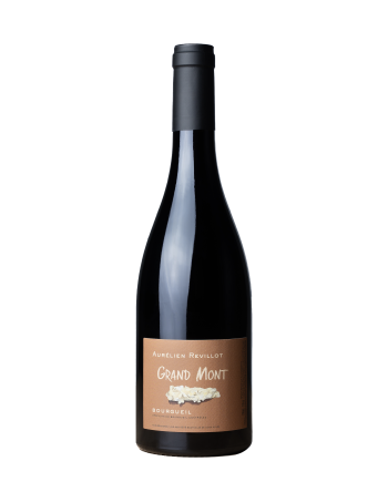 Bouteille de la cuvée Grand Mont d’Aurélien Revillot, vigneron en appellation Bourgueil, cabernet franc sur un terroir grand cru
