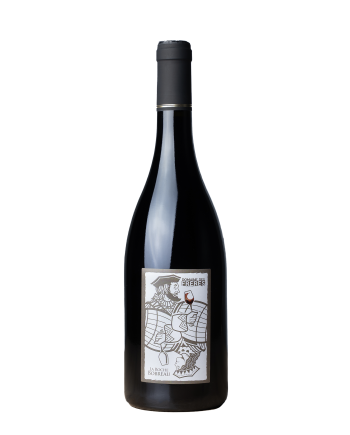 Bouteille de vin de la cuvée La Roche Bobreau du Domaine du Frères en appellation Chinon. Cabernet Franc sur tuffeau blanc, grande garde de plus de 15 ans. Sans soufre, vin nature
