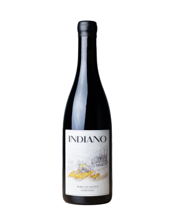 Bouteille de la cuvée Garnacha (Grenache) du domaine Indiano, dans la Sierra de Gredos, à l’Ouest de Madrid, en Espagne. Maca et Charles Gotchac, granite, 1000m d’altitude