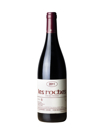Bouteille de la cuvée de rouge du domaine Les Roches d’Alain et Jerome lenoir, en appellation Chinon