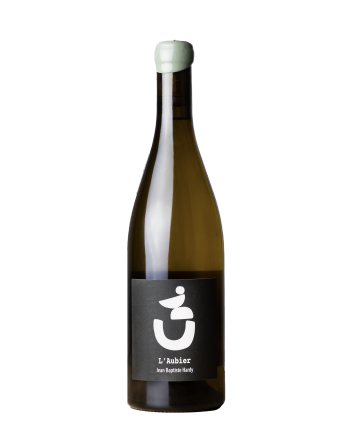 Bouteille de vin de la cuvée L’aubier du Vigneron Jean Baptiste Hardy, anciennement domaine de la Grange, installé à Mouzillon (Grand Cru Communal) en appellation Muscadet