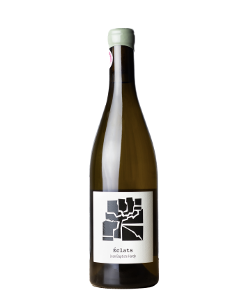 Bouteille de vin de la cuvée éclats du Vigneron Jean Baptiste Hardy, anciennement domaine de la Grange, installé à Mouzillon (Grand Cru Communal) en appellation Muscadet