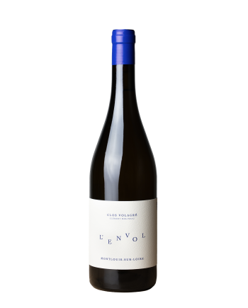 Bouteille de la cuvée L’Envol du Clos Volagré, domaine viticole fondé par Clément Molineau en 2025 en appellation Montlouis, chenin sur argiles a silex (perruches), en Touraine, dans la Vallée de la Loire, cépage Chenin